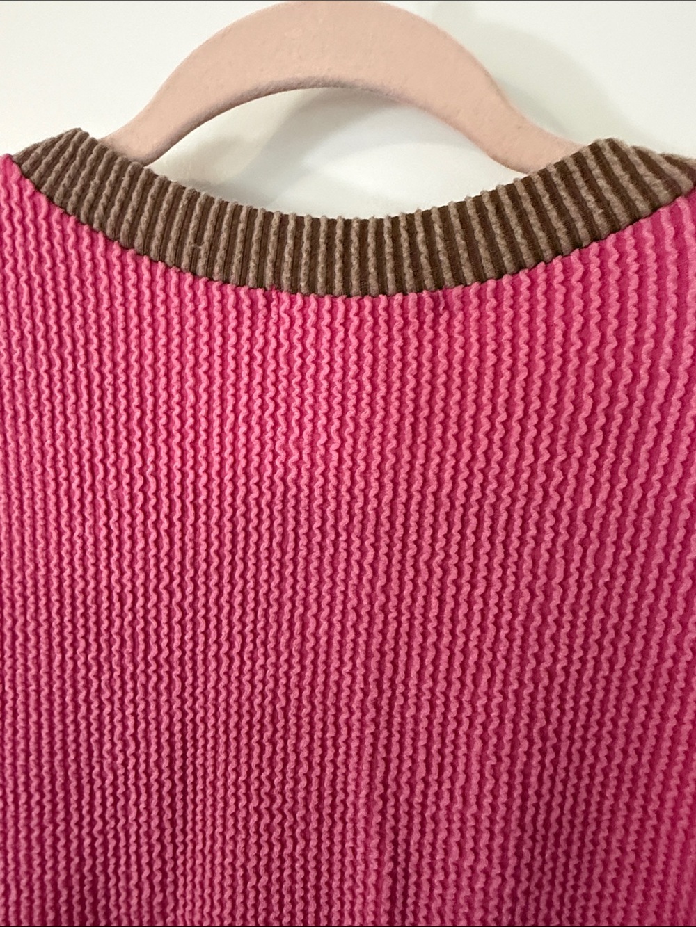 Lovely Melody Pink, Cream & Brown Leopard Block Knit Top - Picture 7 of 7